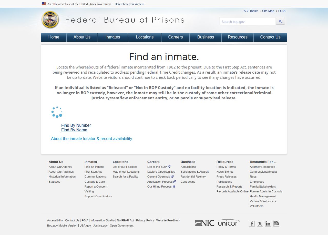 Federal BOP locator for a release connected to Watauga County
